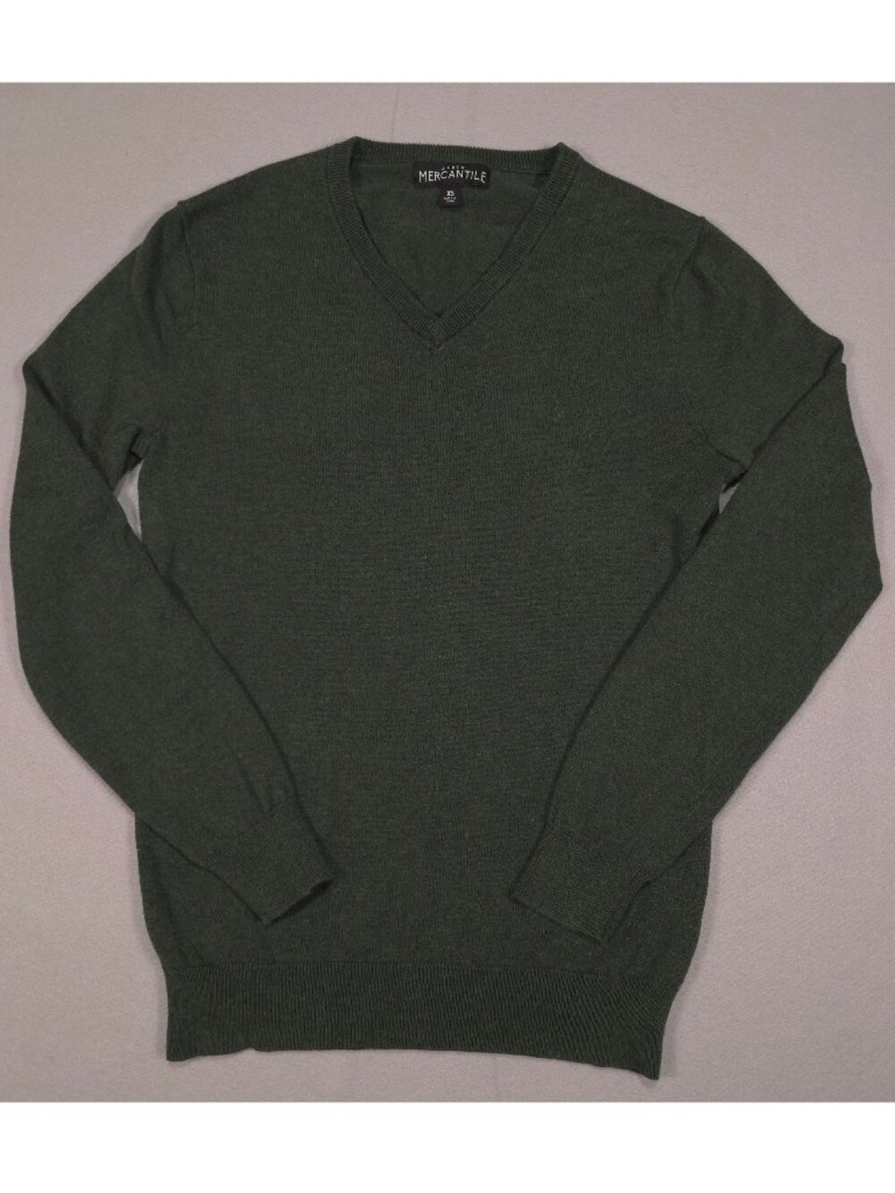 J.Crew Mercantile Women's XS Dark Green V-Neck 100% Cotton Knit Sweater